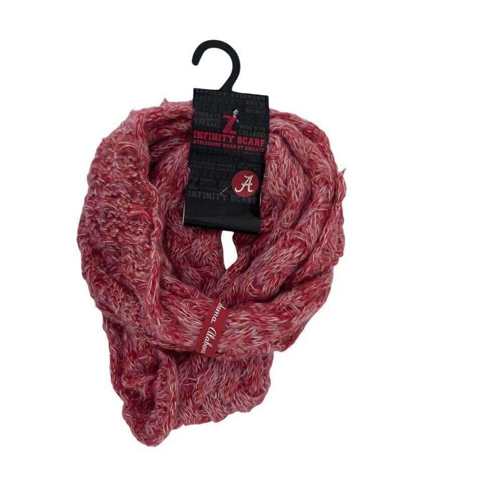 Alabama Crimson Tide Infinity Scarf Chunky Knit NCAA Zoozats Red Womens OS Cute